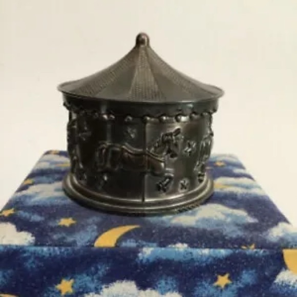 WALLACE SILVERSMITHS SILVER PLATED CAROUSEL MUSIC BOX Vintage - Picture 6 of 8